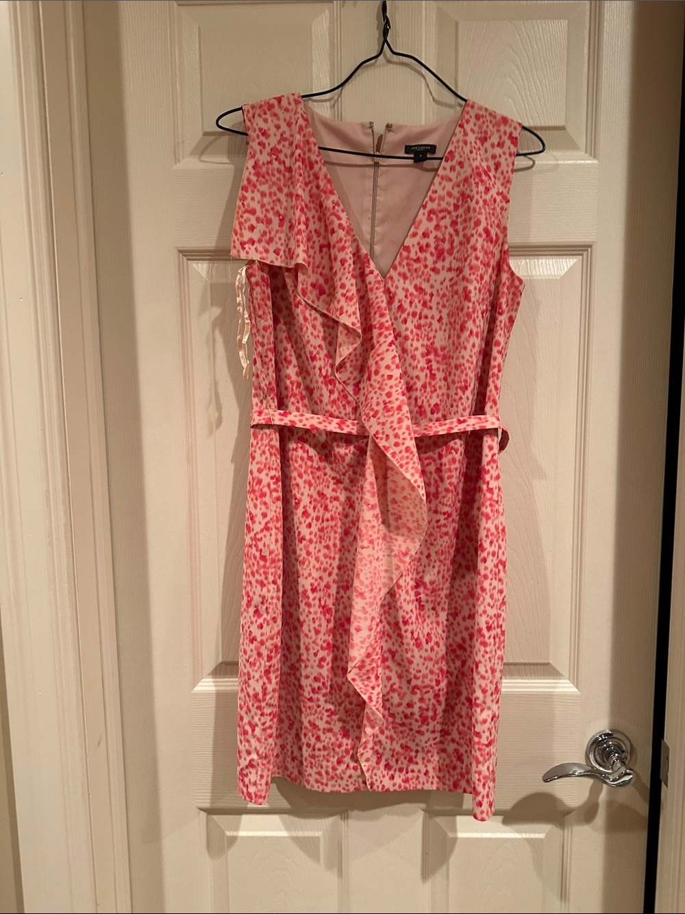 Ann Taylor Pink Floral Ruffle Dress